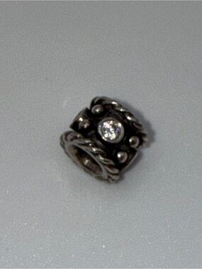 Pandora Oxy Crown Charm Bead Charm with Clear Crystal
